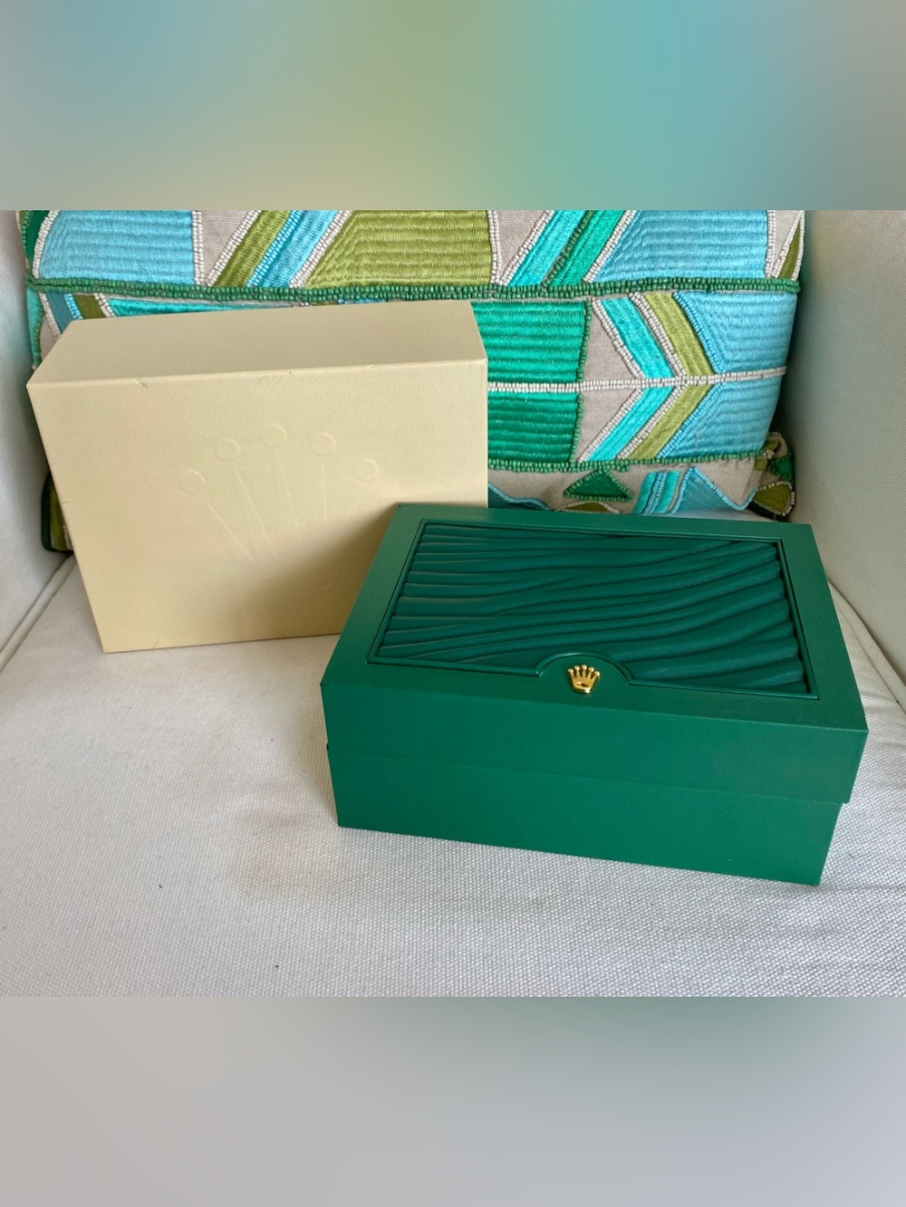 Rolex Storage Watch Box Green Gold Logo Submariner Datejust Daytona Explorer